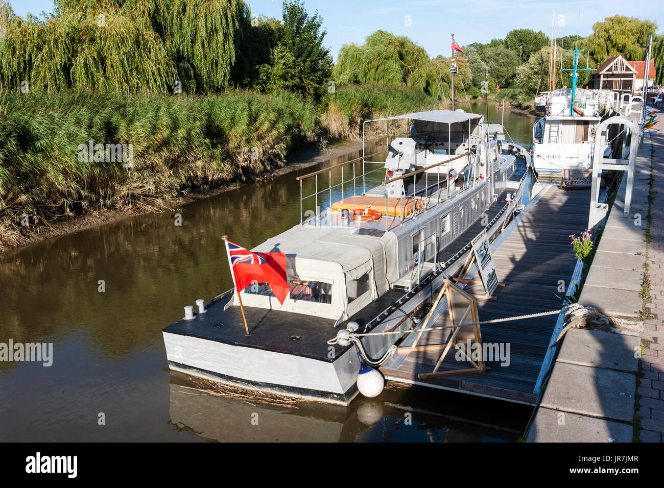 L'Angleterre, Sandwich. Vue arrière de la P22, American Rhin bateau de patrouille accosté au bord de Sandwich. Utilisé comme les amiraux lancer dans le film "unkirk'. Banque D'Images