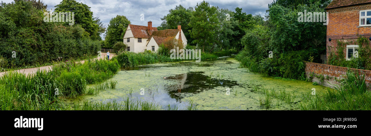 Willy Lott's Cottage sur la rivière Stour, le Hay Wain dans la peinture de John Constable. Banque D'Images