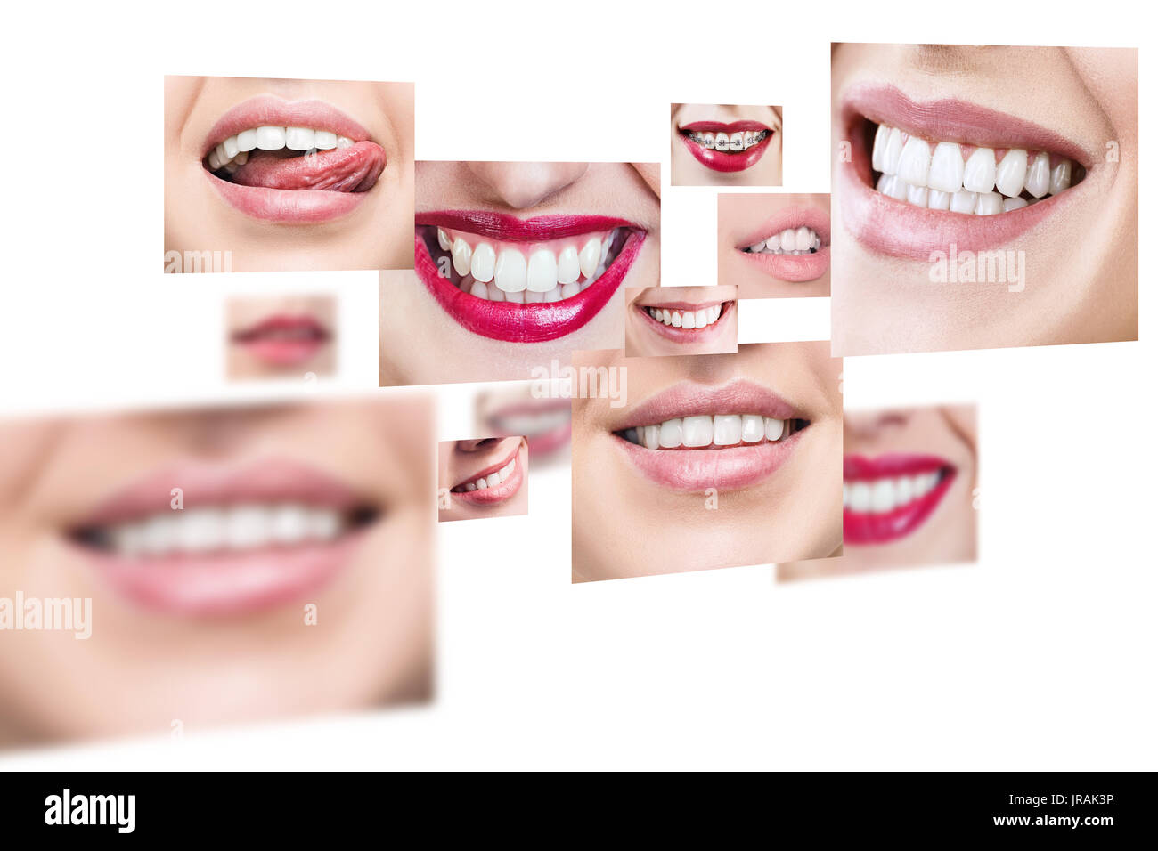 Collage d'une saine smiling people. Banque D'Images