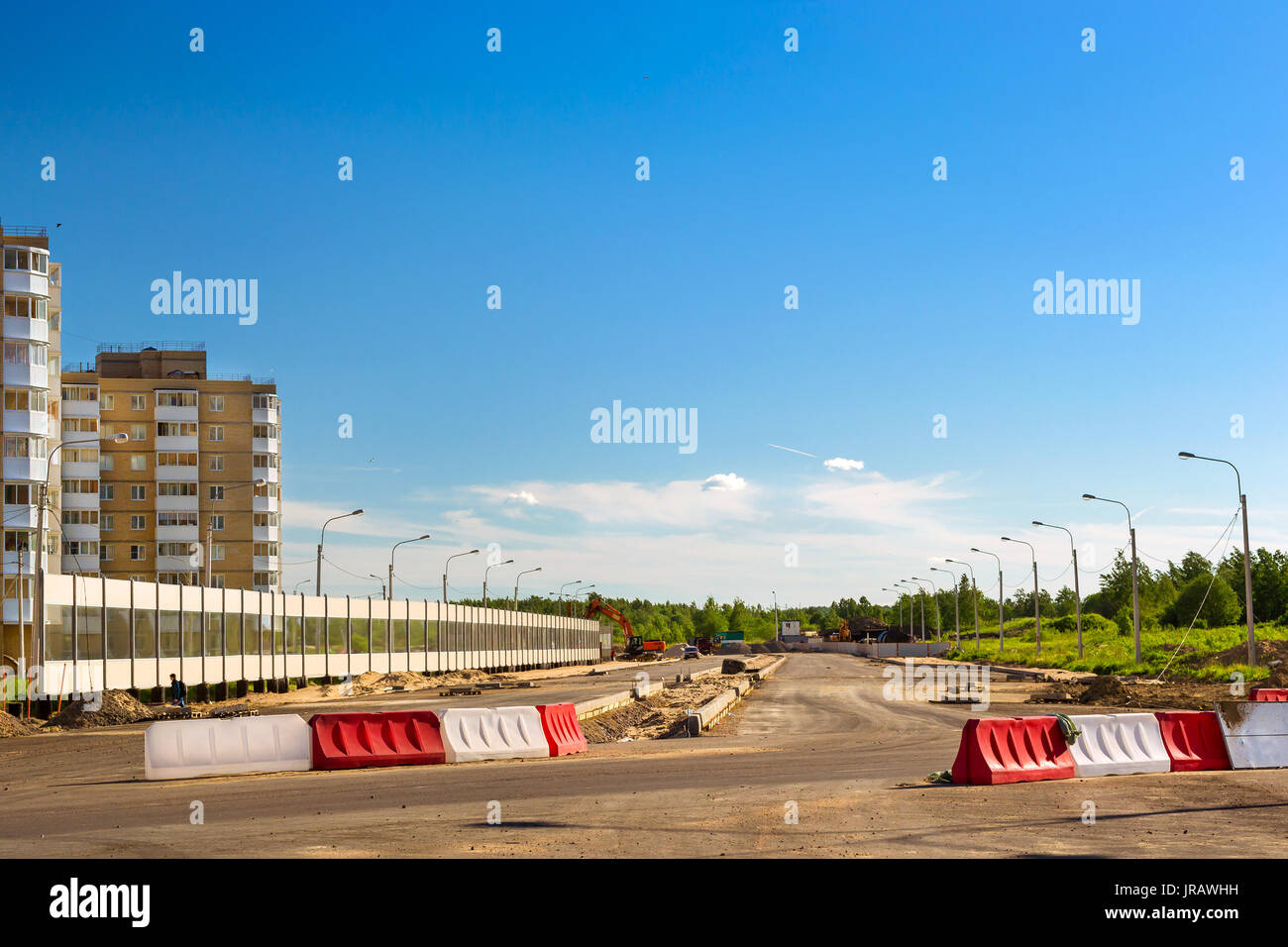 La construction de routes de contournement autour de Krasnoe Selo Banque D'Images