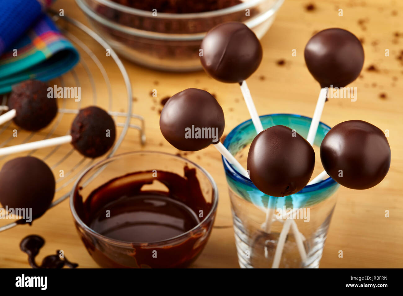 Chocolate cake pops Banque D'Images
