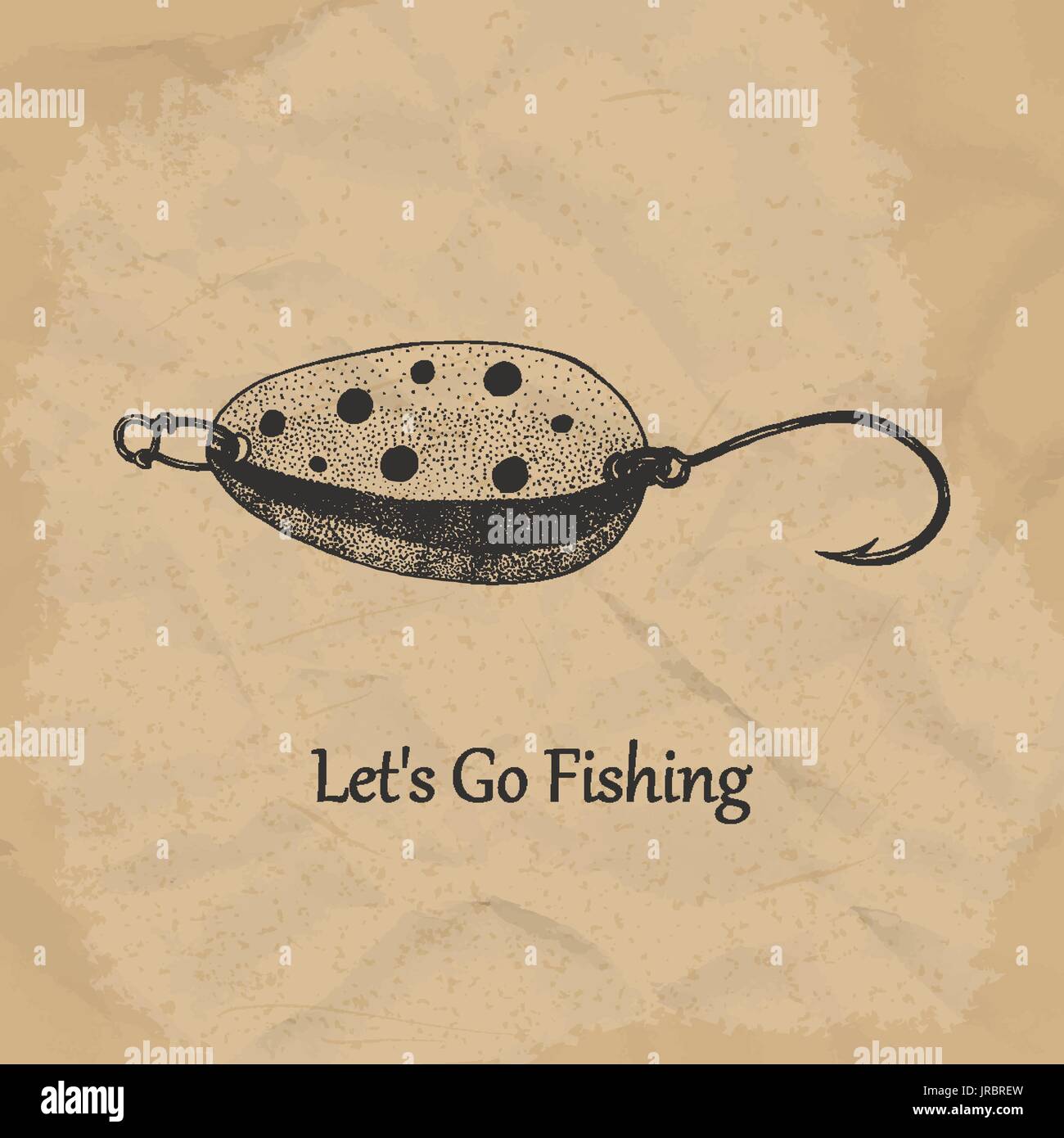 Pêche à la cuillère. Vector illustration. Illustration de Vecteur