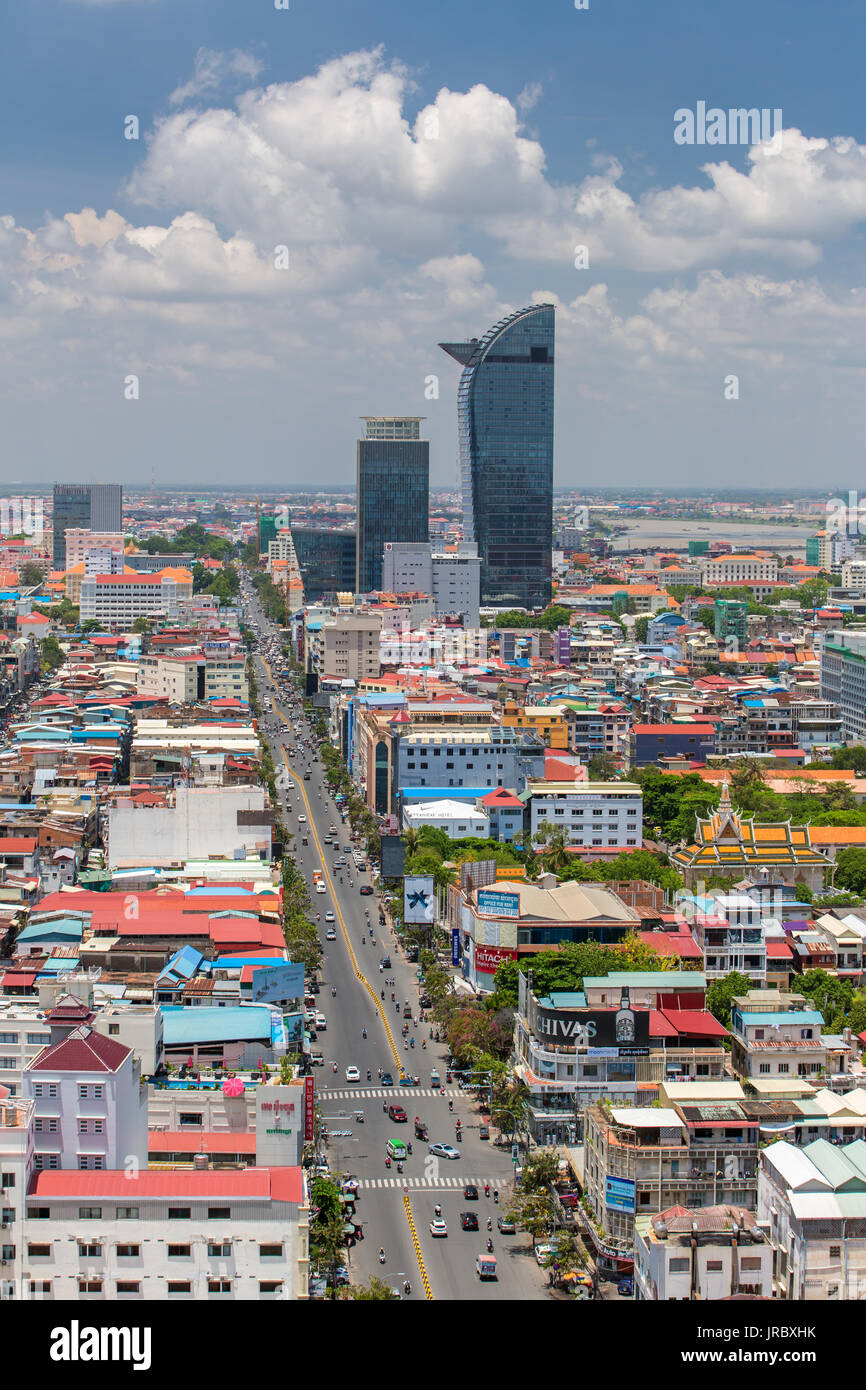 Phnom Penh, Cambodge 31 mars 2017 Vue aérienne de Phnom Penh