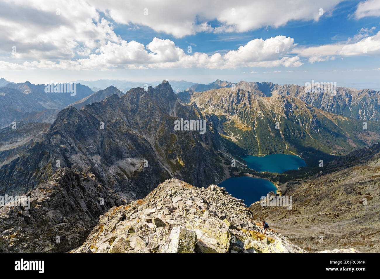 Hautes Tatras, vue aérienne du sommet Rysy Banque D'Images