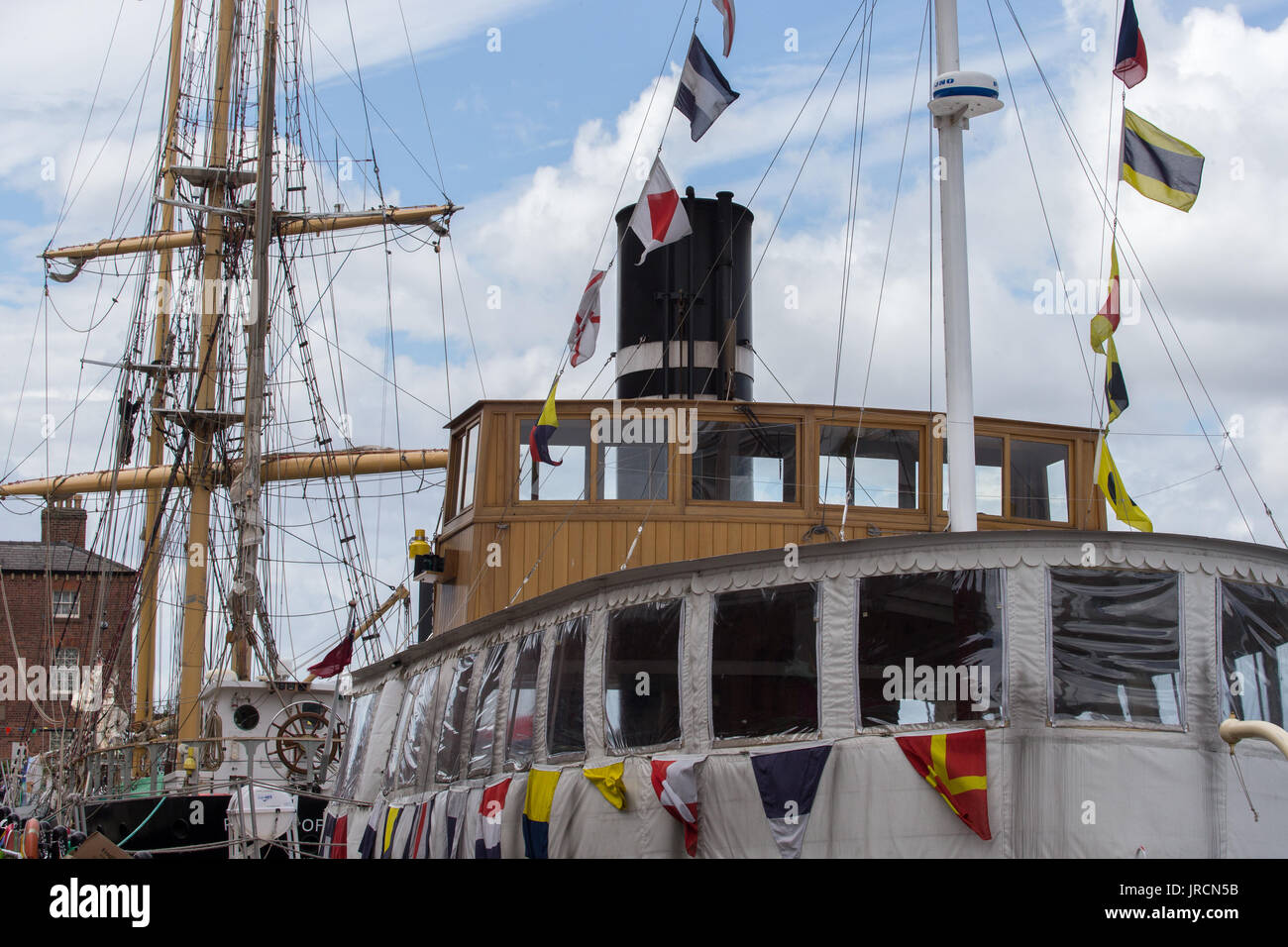 Le Steamship Daniel Adamson à l'Albert Dock de Liverpool Banque D'Images