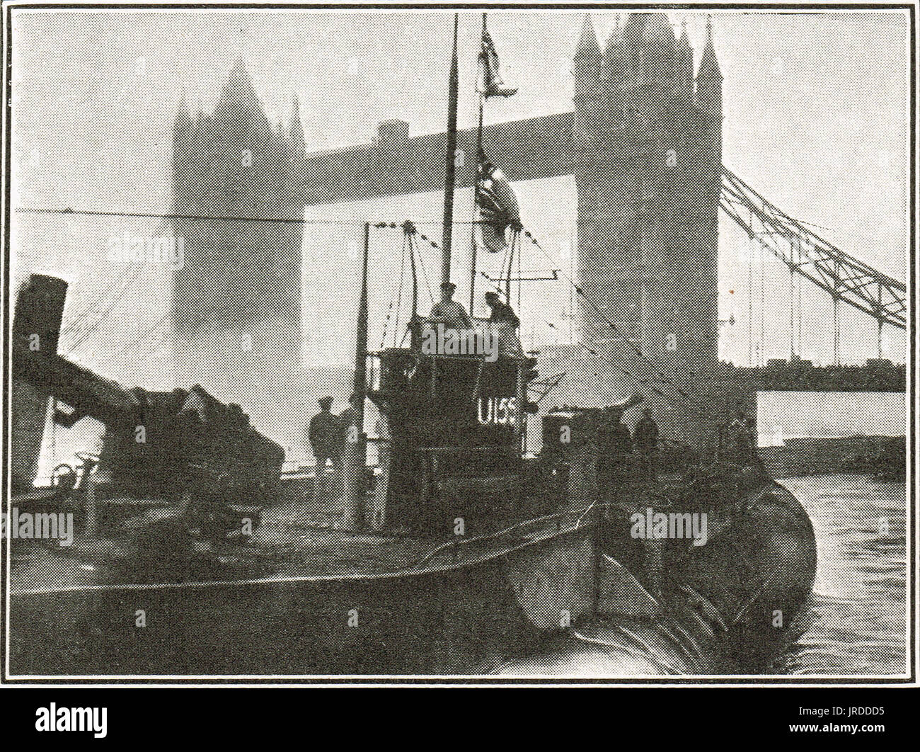 U cédées par bateau du Tower Bridge, 1918 Banque D'Images