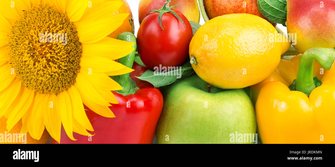 Arrière-plan d'une série de fruits et légumes Banque D'Images