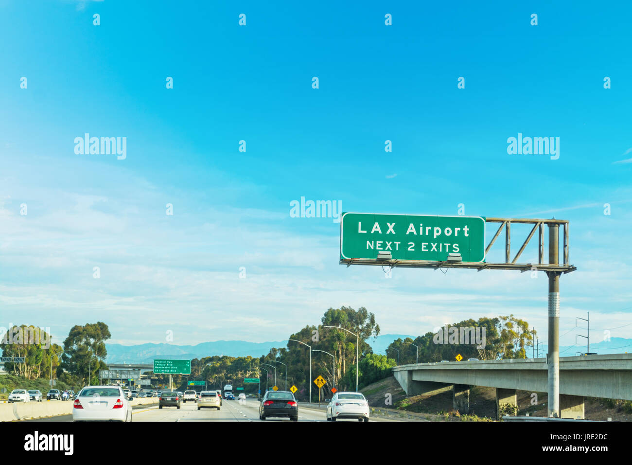 LAX quitte sign in Los Angeles, Californie Banque D'Images