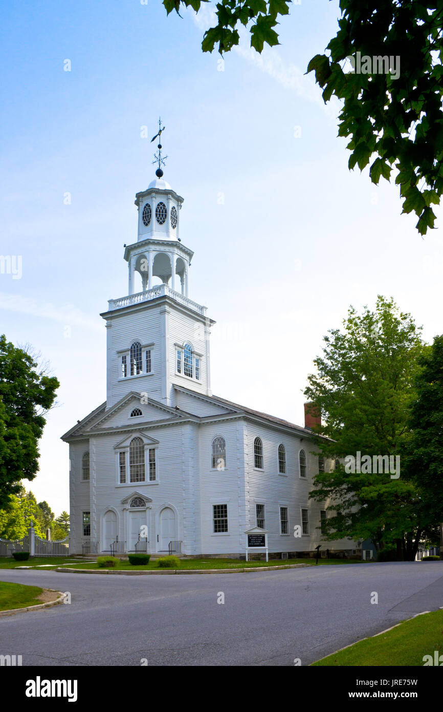 La première Église du vieux Bennington, Vermont, est un bâtiment historique datant de la guerre révolutionnaire. Banque D'Images