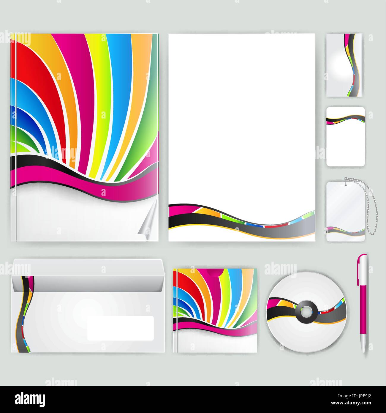 L'identité d'entreprise modèle avec éléments de couleur. Style d'affaires pour entreprise vecteur brandbook, Rapport et recommandation. Illustration de Vecteur