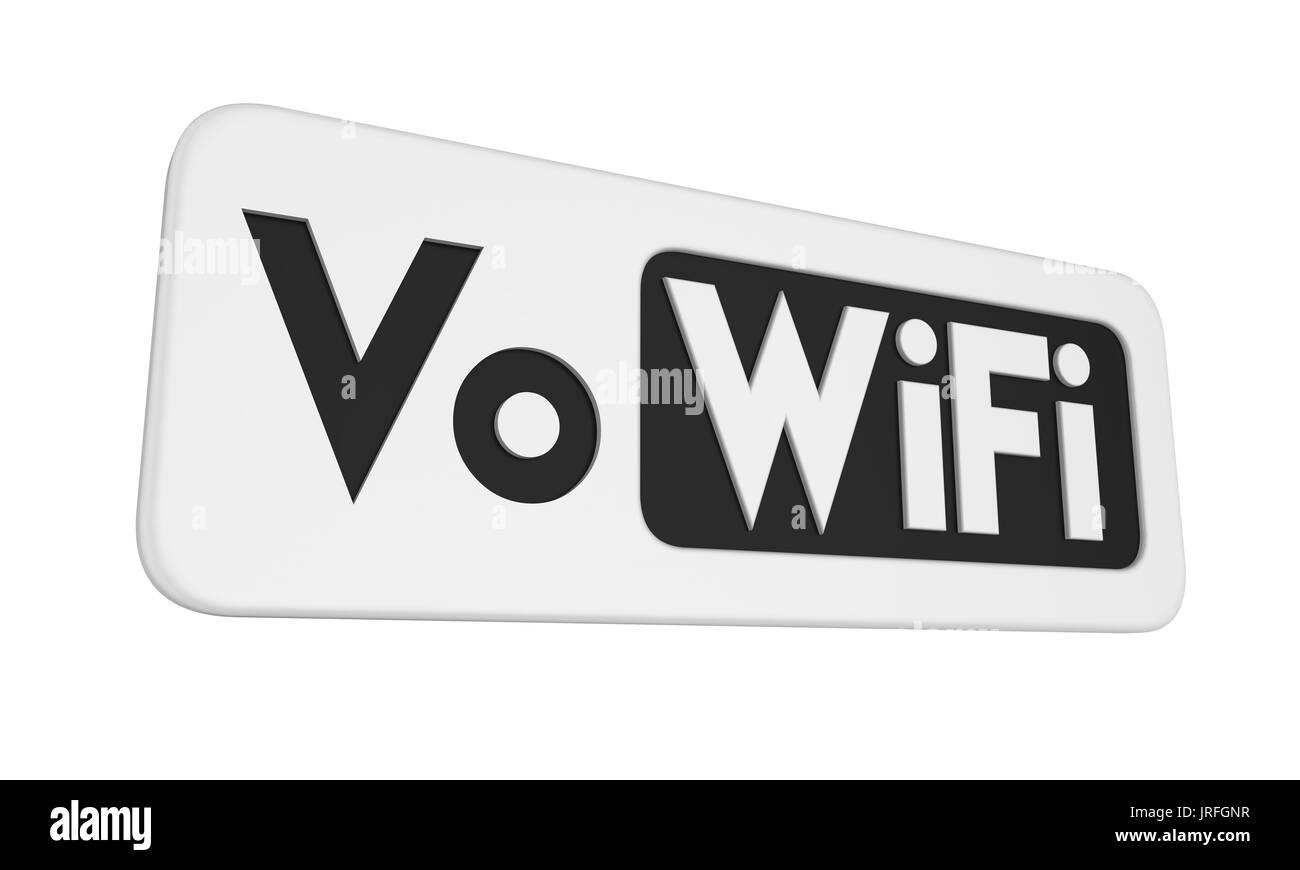 La voix sur WiFi Sign Isolated Banque D'Images