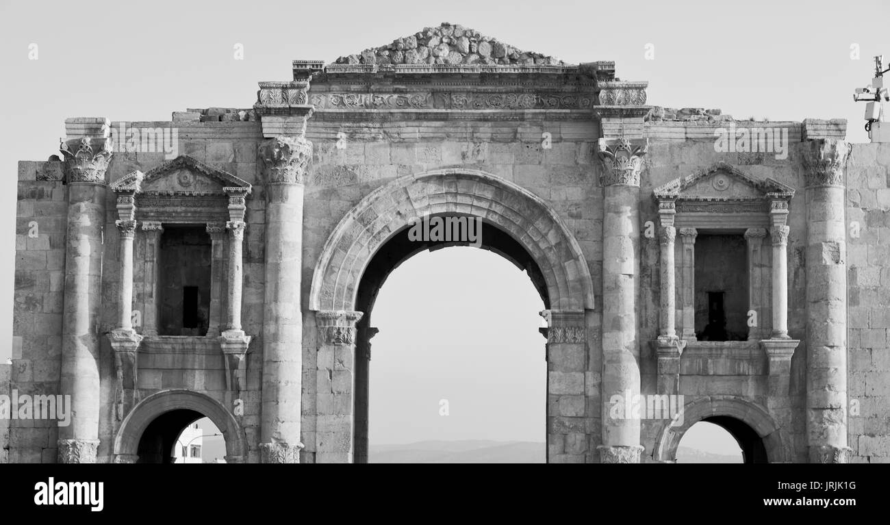 En Jordanie Jerash le site archéologique antique héritage classique pour les touristes Banque D'Images