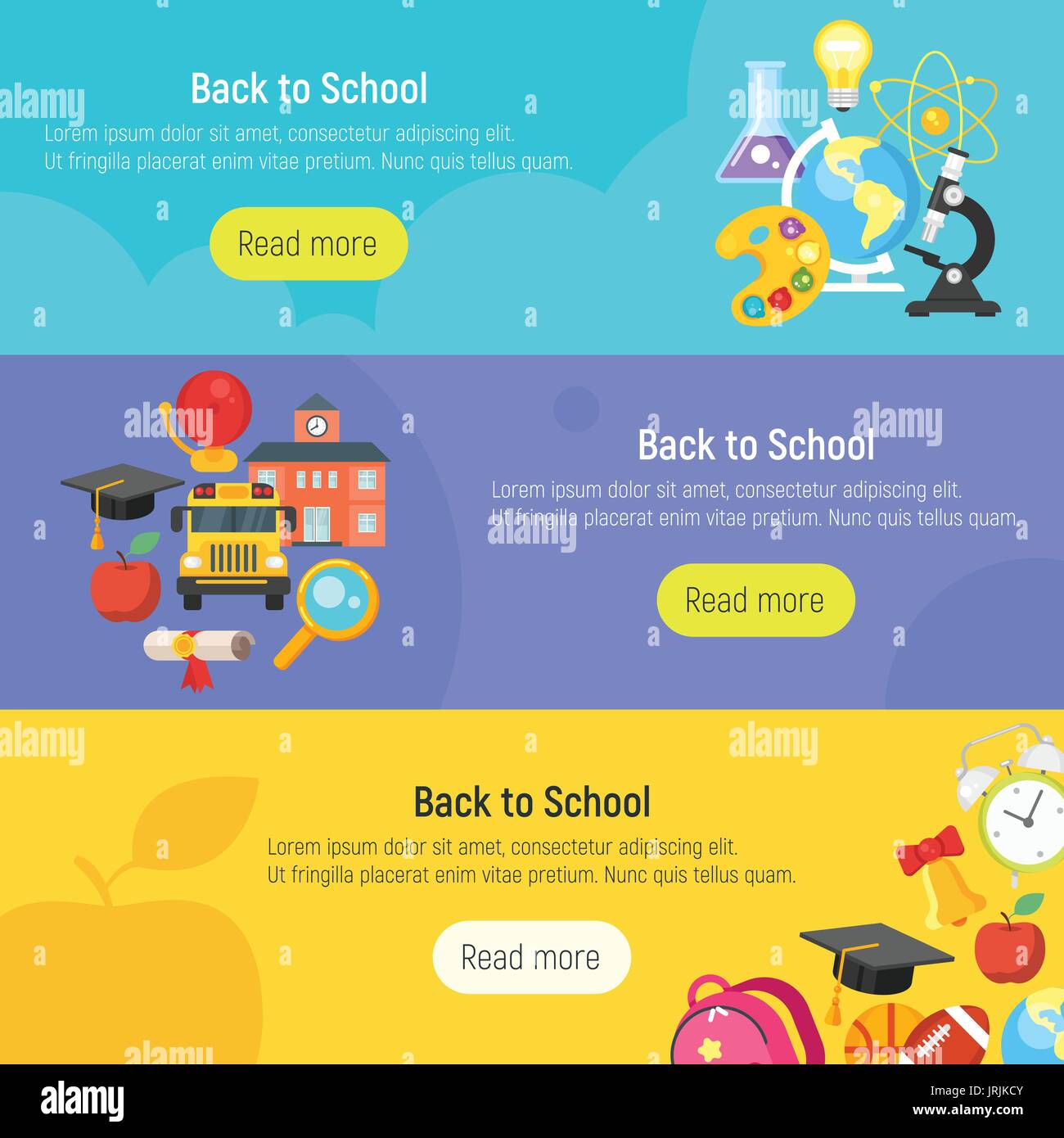 Télévision vecteur modèle de styles pour bandeau web. L'école et l'éducation d'icônes. Illustration de Vecteur