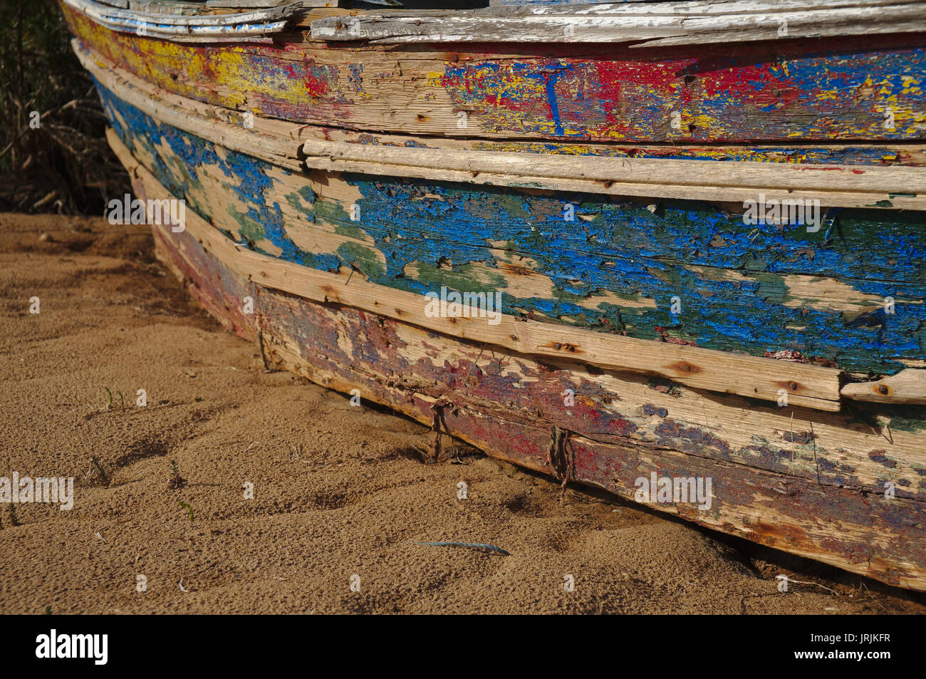 Coque de bateau en bois à Algarve, Portugal Banque D'Images