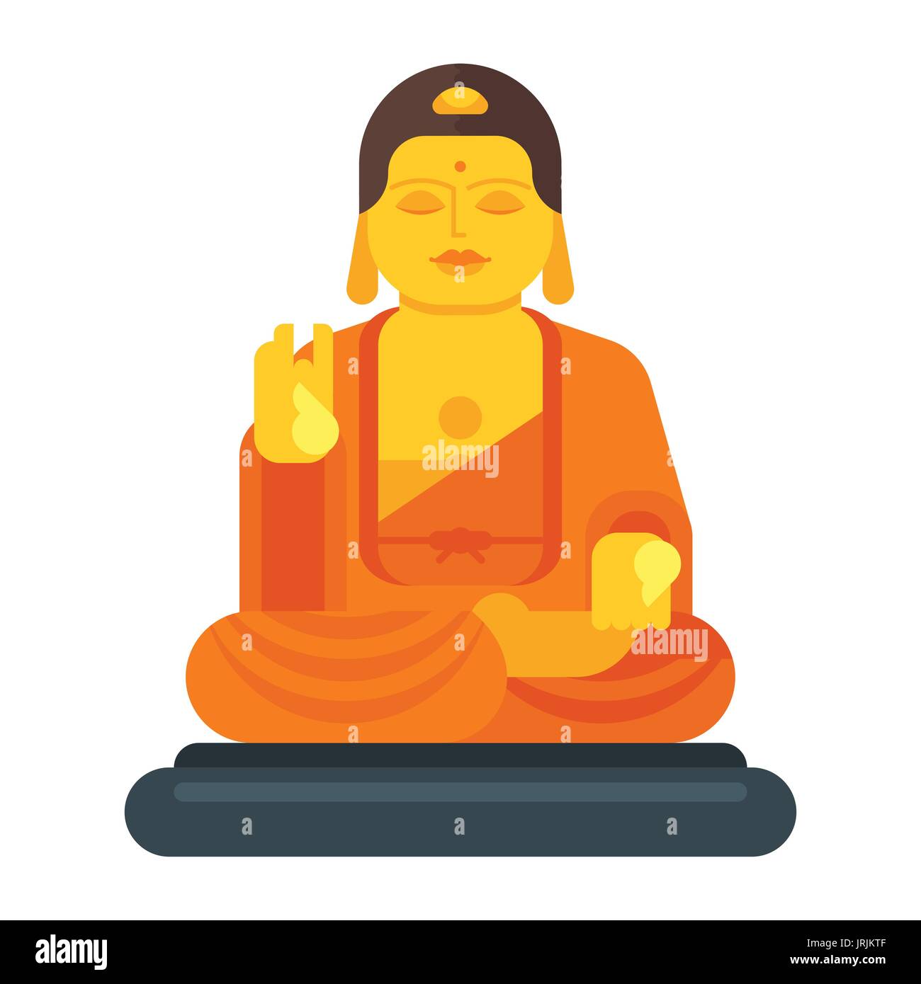 Vector illustration style plat de Bouddha. Pour l'icône web. Isolé sur fond blanc. Illustration de Vecteur