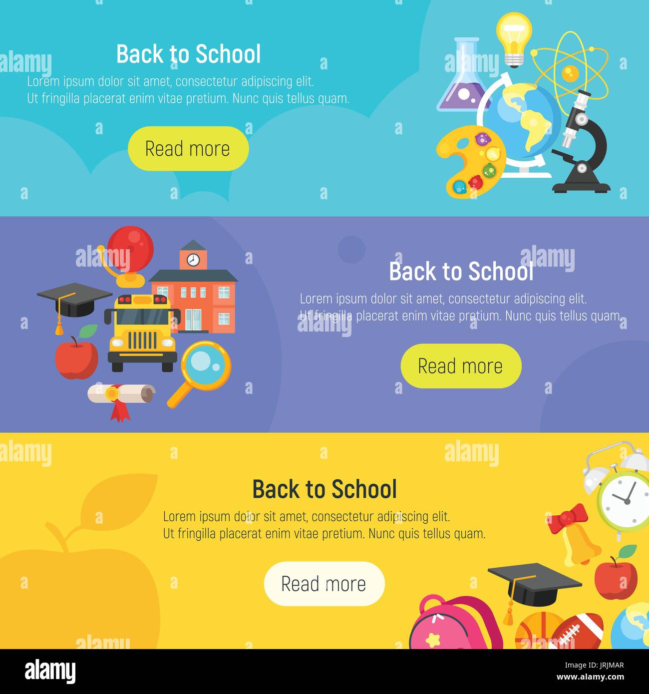 Télévision vecteur modèle de styles pour bandeau web. L'école et l'éducation d'icônes. Illustration de Vecteur