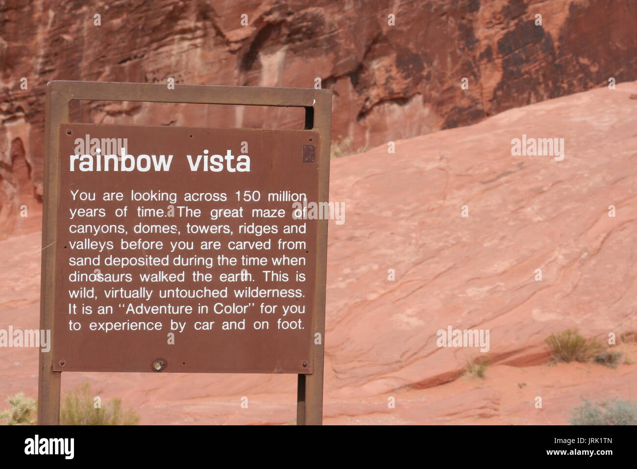 Rainbow Vista sign dans la Vallée de Feu Banque D'Images