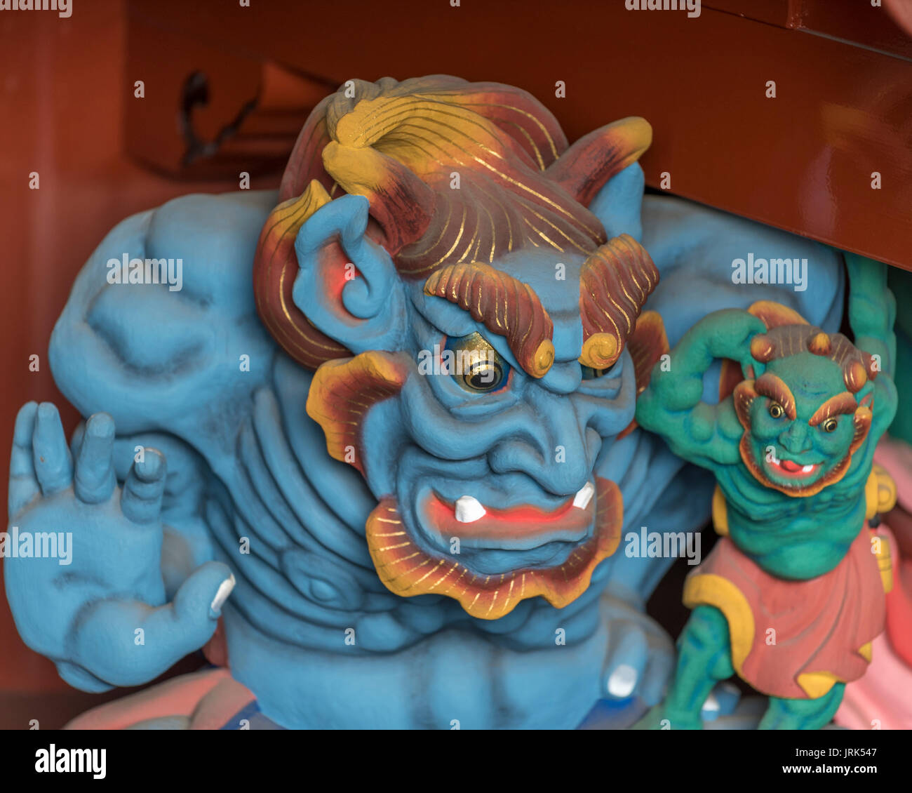 Le bleu et le vert shinshoji divinités bouddhistes Banque D'Images