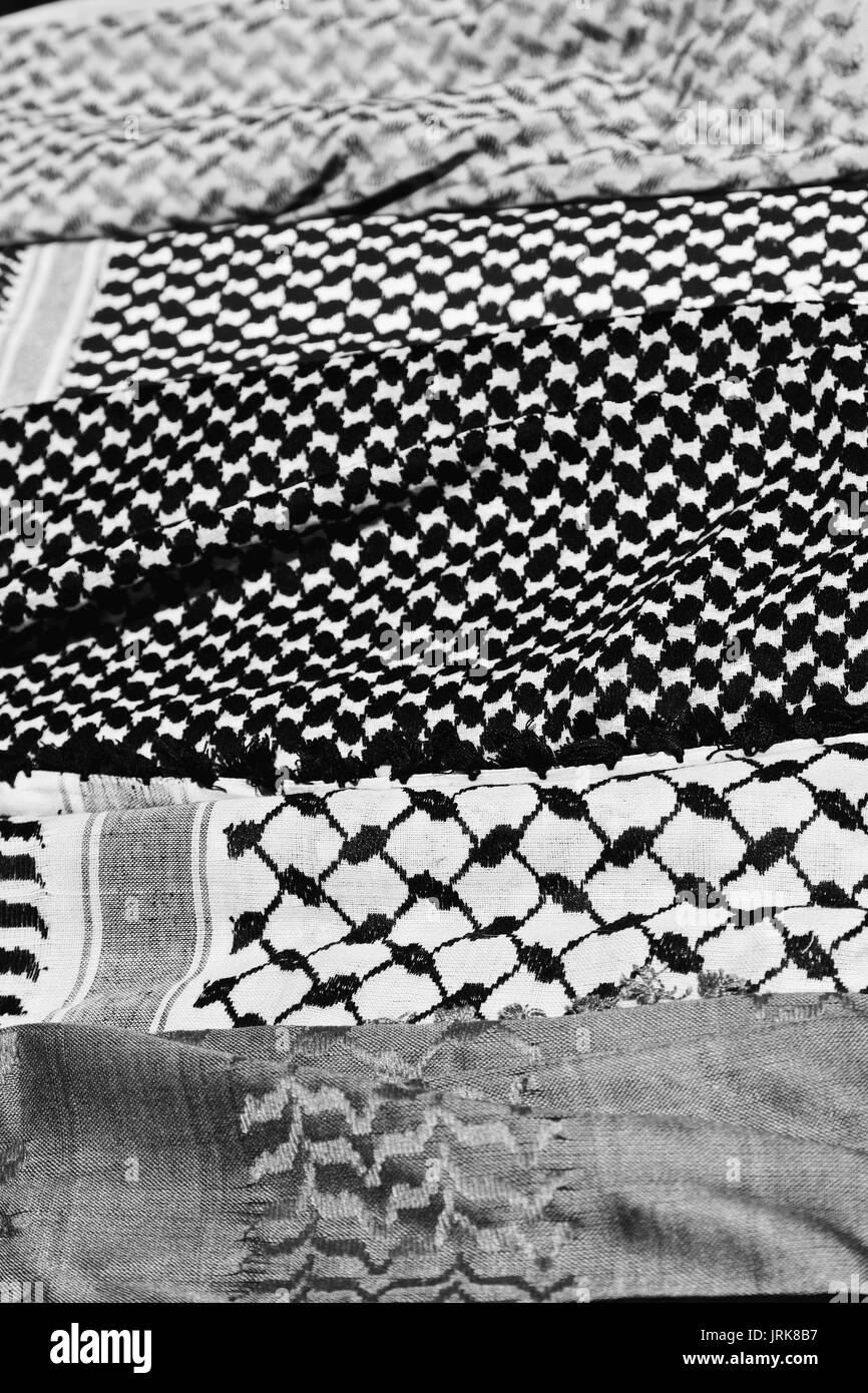 La texture de la symbolique traditionnelle de coton foulard arabe comme background abstract Banque D'Images