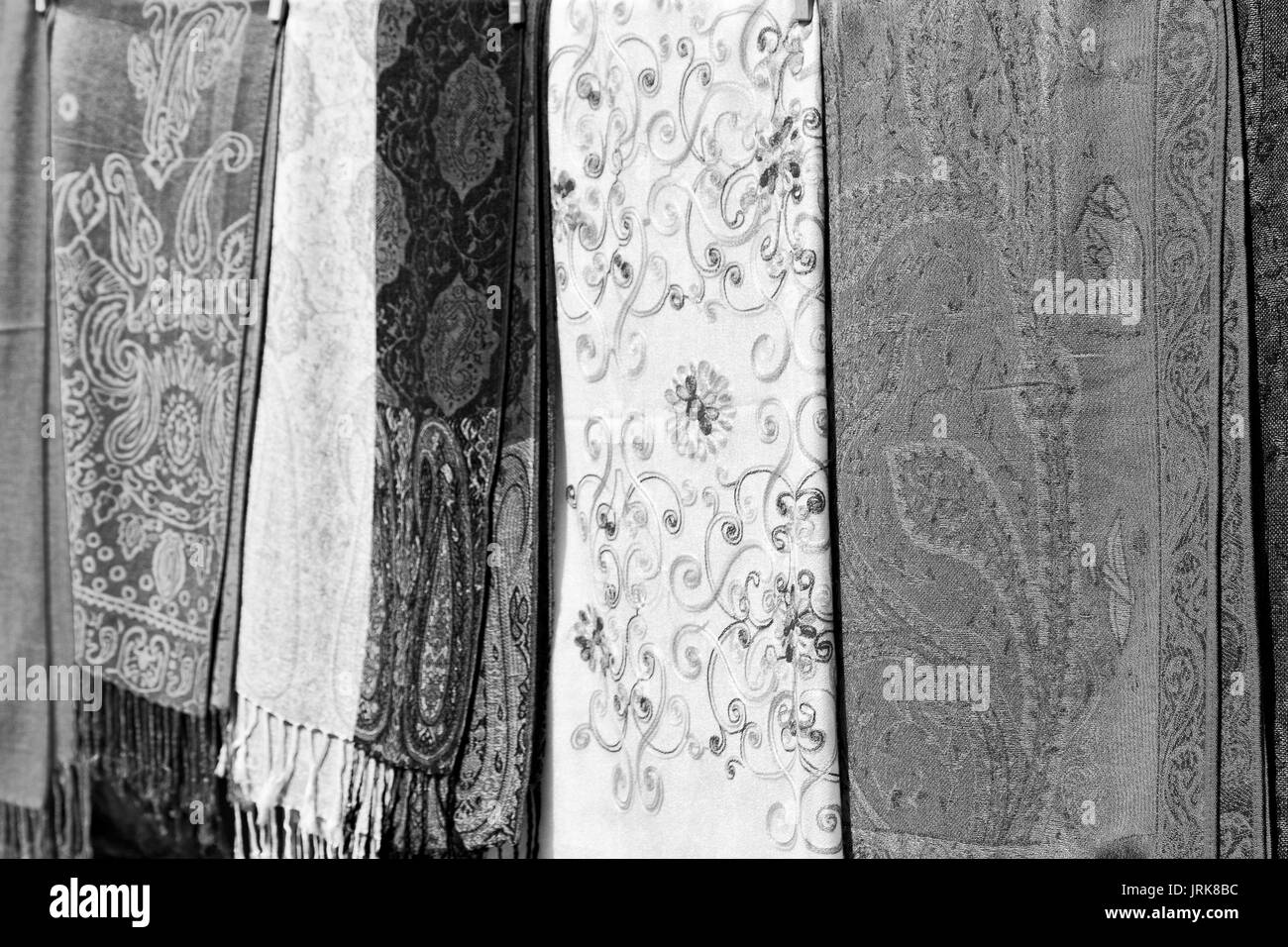La texture de la symbolique traditionnelle de coton foulard arabe comme background abstract Banque D'Images