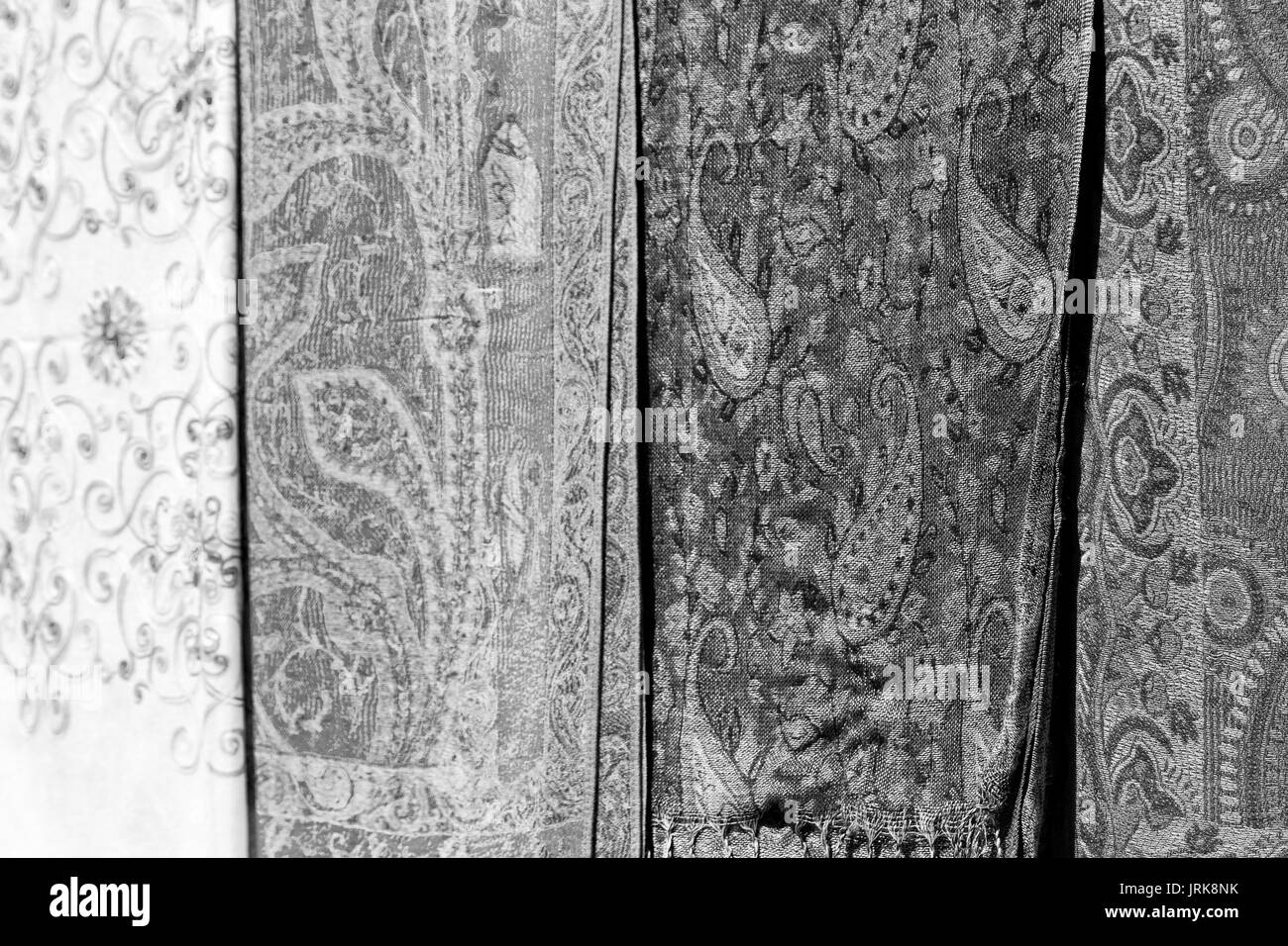 La texture de la symbolique traditionnelle de coton foulard arabe comme background abstract Banque D'Images