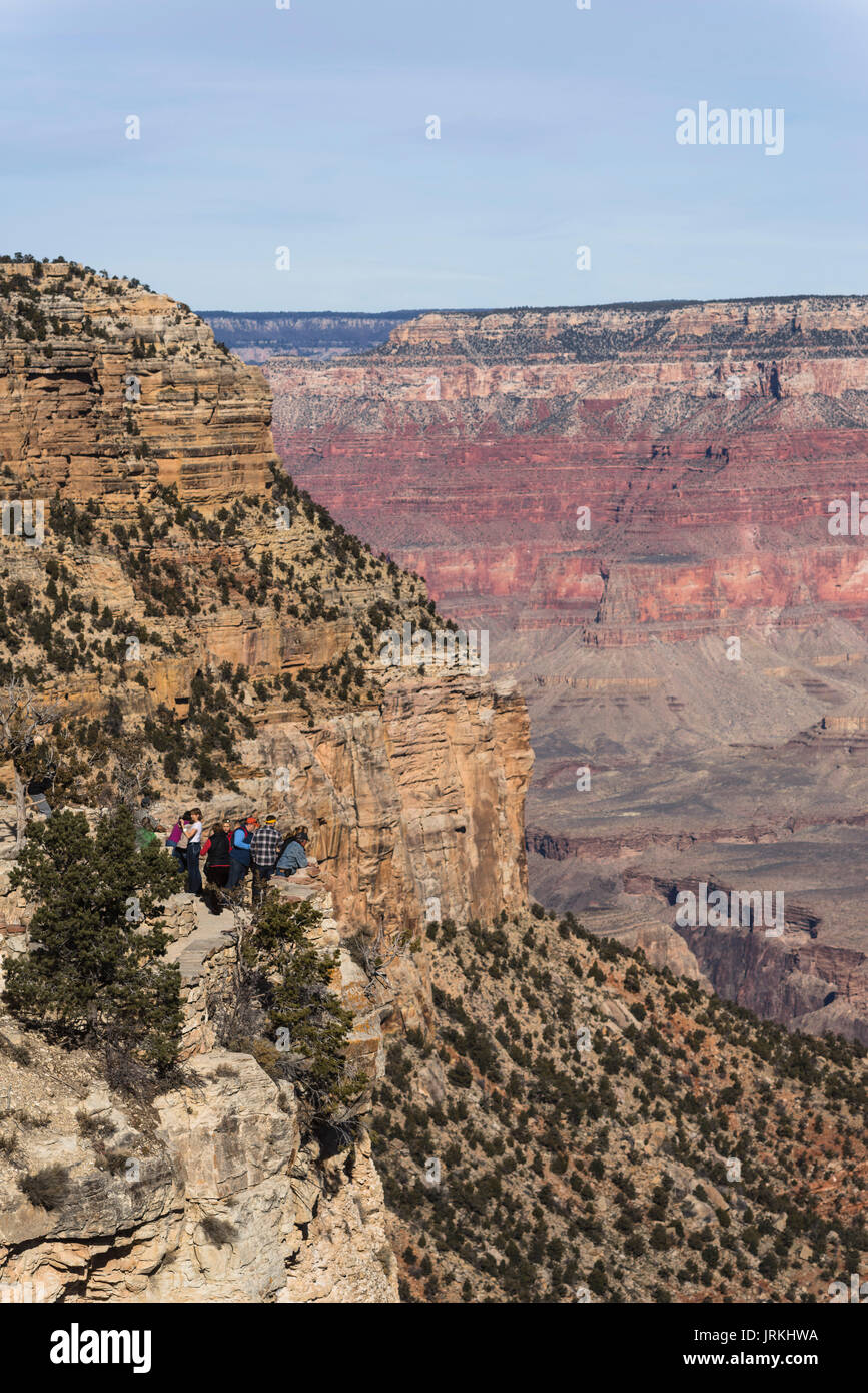 Groupe d'photographier paysage magnifique au Grand Canyon National Park South Rim Trail Banque D'Images