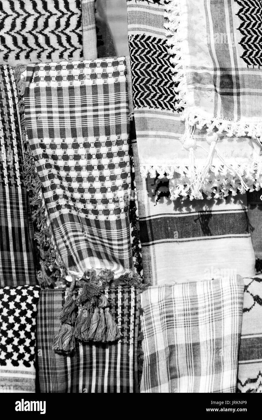 La texture de la symbolique traditionnelle de coton foulard arabe comme background abstract Banque D'Images