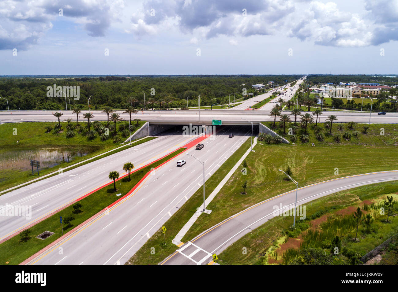 Vero Beach Florida, Highway Highway route 60, Interstate I-95, vue aérienne, FL170728d20 Banque D'Images