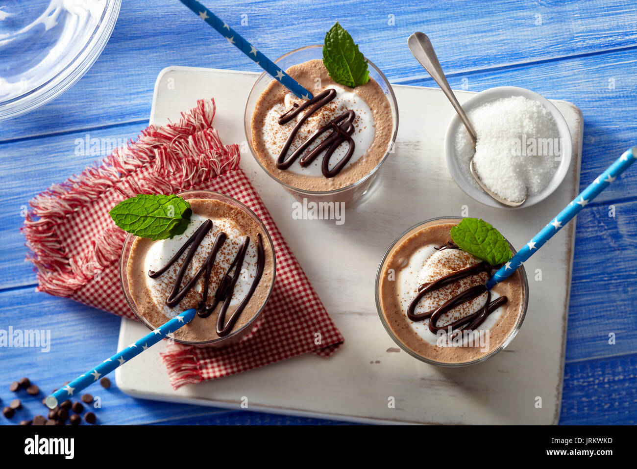 Chocolat menthe frappe café Banque D'Images