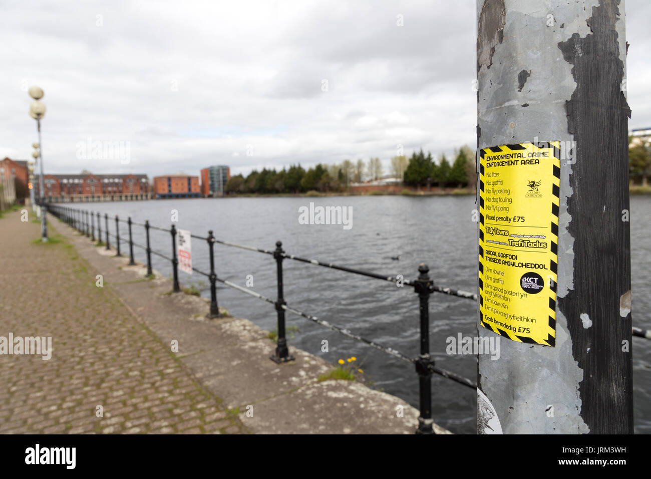 L'application de la criminalité de l'environnement avis de l'AEA, Cardiff, Pays de Galles, Royaume-Uni Banque D'Images