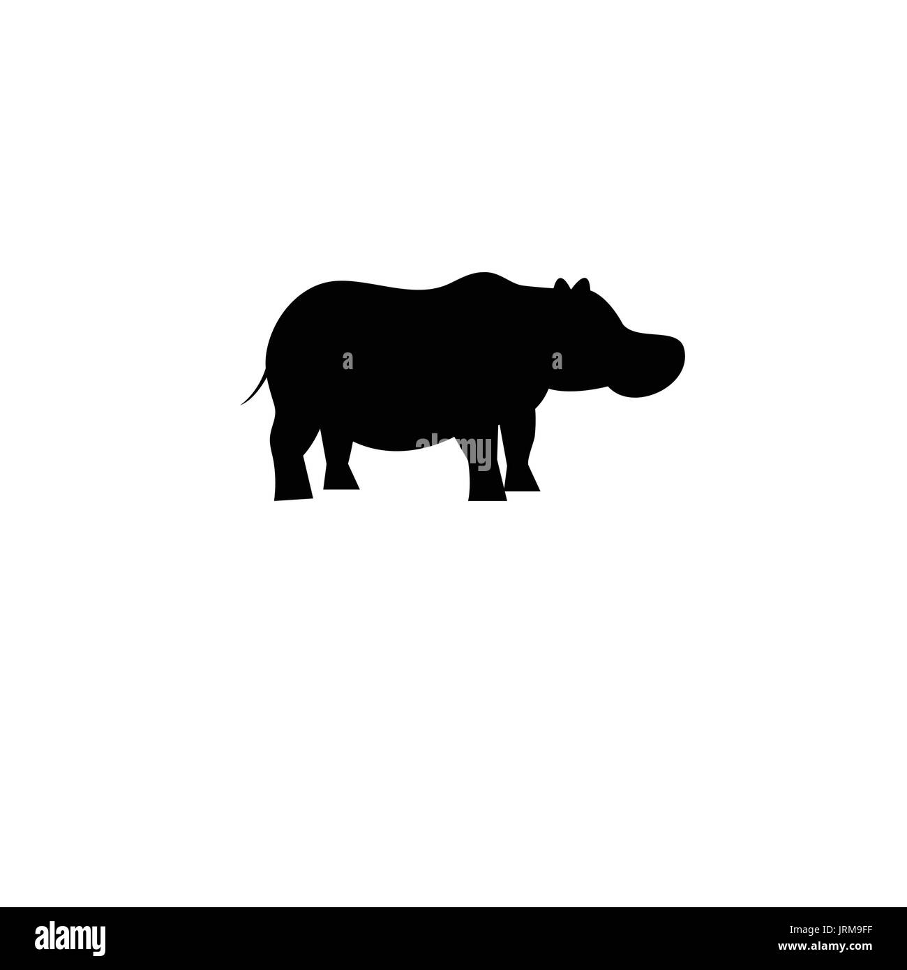 Hippo lumineuse Icône vecteur sur fond blanc Illustration de Vecteur