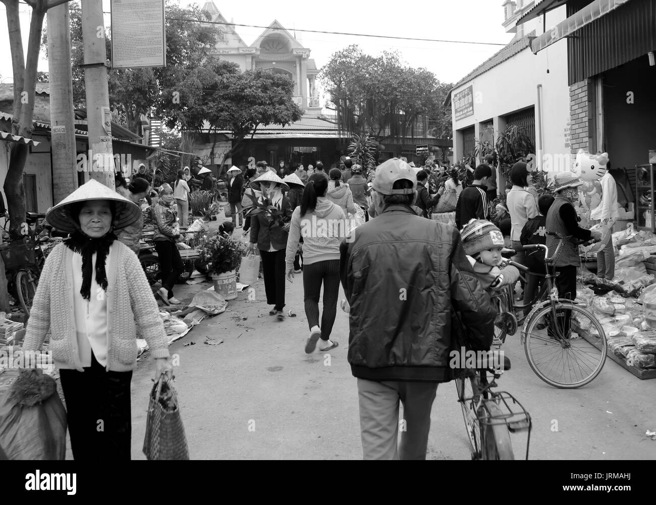 HAI Duong, Vietnam, Février, 14 : Les gens en milieu rural sur le marché, 14 février 2014 à Hai Duong, Vietnam. Banque D'Images
