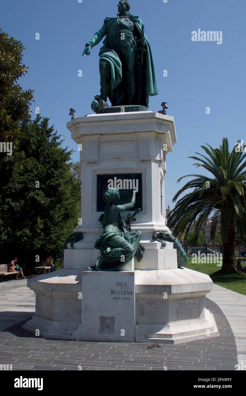 Statue d'André masséna de Park, Nice, France Banque D'Images