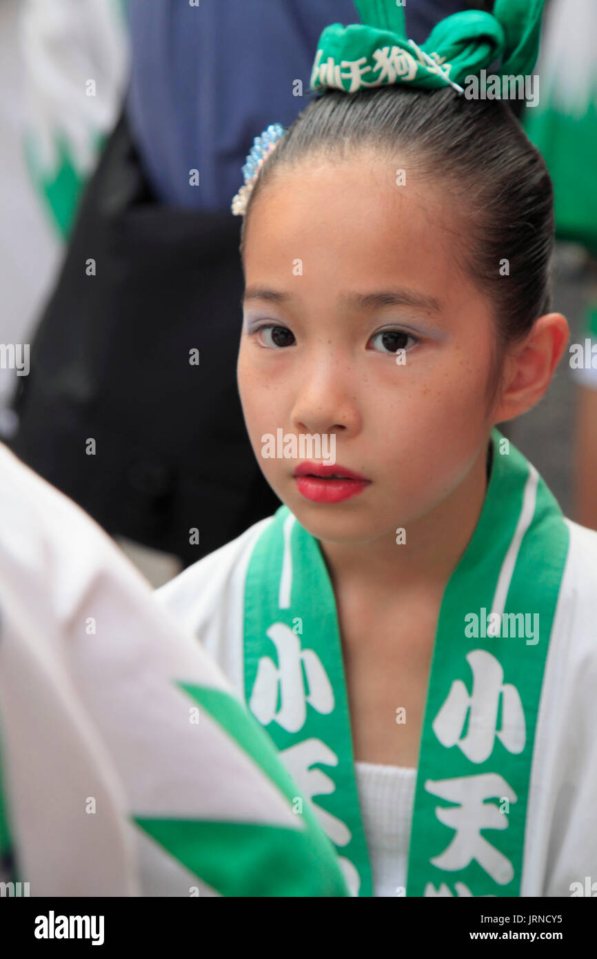 Japon, Tokyo, Kagurazaka Matsuri, festival, personnes, girl, portrait, Banque D'Images