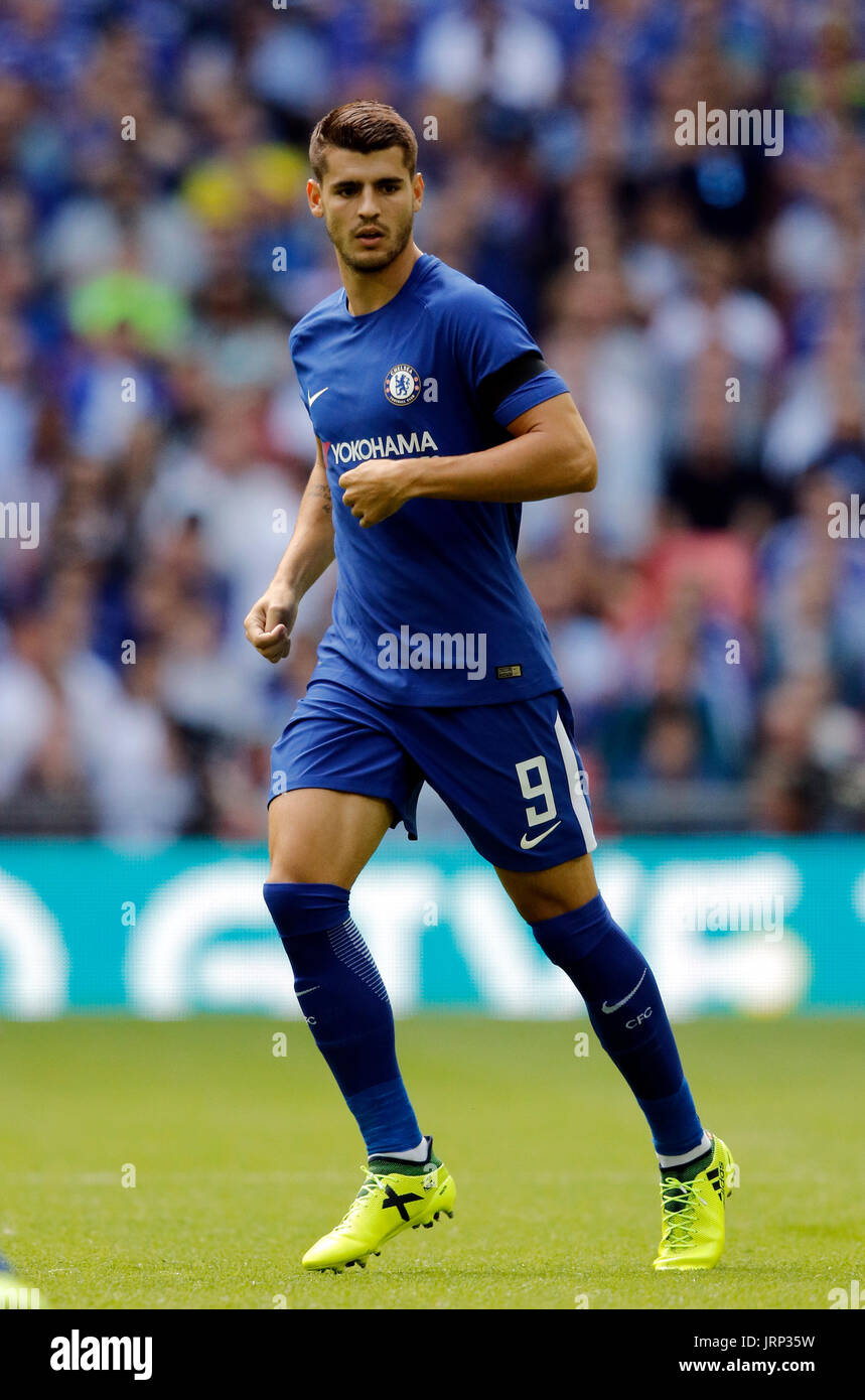 ALVARO MORATA CHELSEA FC STADE DE WEMBLEY Londres Angleterre 06 Août 2017 Banque D'Images