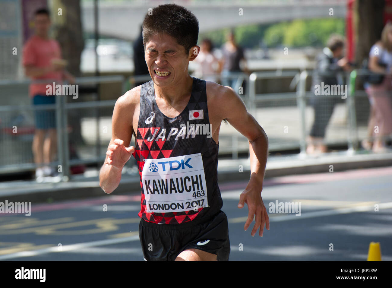 Londres, Royaume-Uni. 6 Août, 2017. Yuki Kawauchi (Japon) à l'IAAF World Athletics Championships Men's Marathon Race Crédit : Phil Swallow Photography/Alamy Live News Banque D'Images