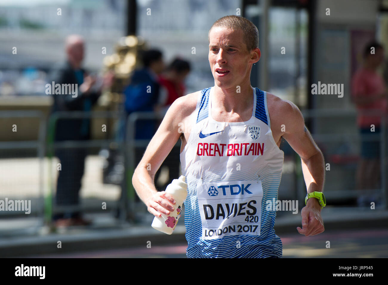 Londres, Royaume-Uni. 6 Août, 2017. Andrew Davies (Grande-Bretagne) à l'IAAF World Athletics Championships Men's Marathon Race Crédit : Phil Swallow Photography/Alamy Live News Banque D'Images