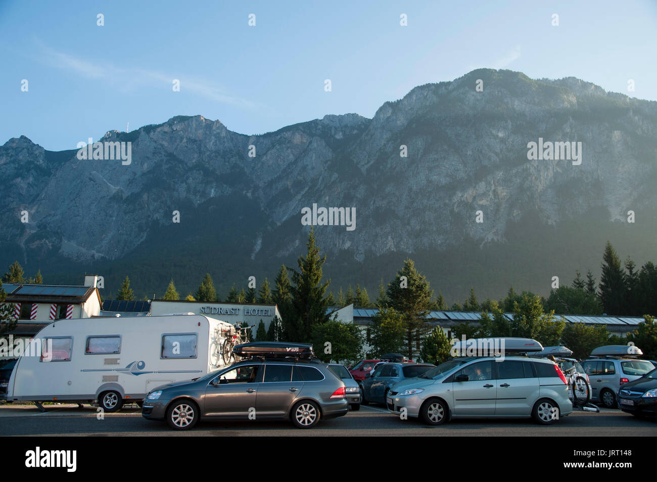 Parking gratuit sur A2 à Arnoldstein, Autriche. 30 Juillet 2016 © Wojciech Strozyk / Alamy Stock Photo Banque D'Images