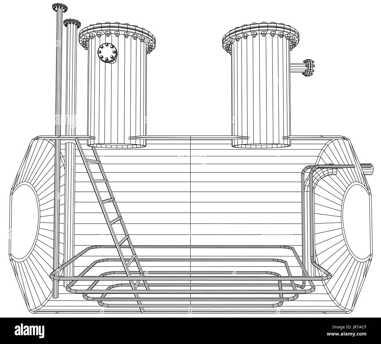 Réservoir d'huile. Wire-frame. Format EPS10. Vecteur créé de 3d. Illustration de Vecteur