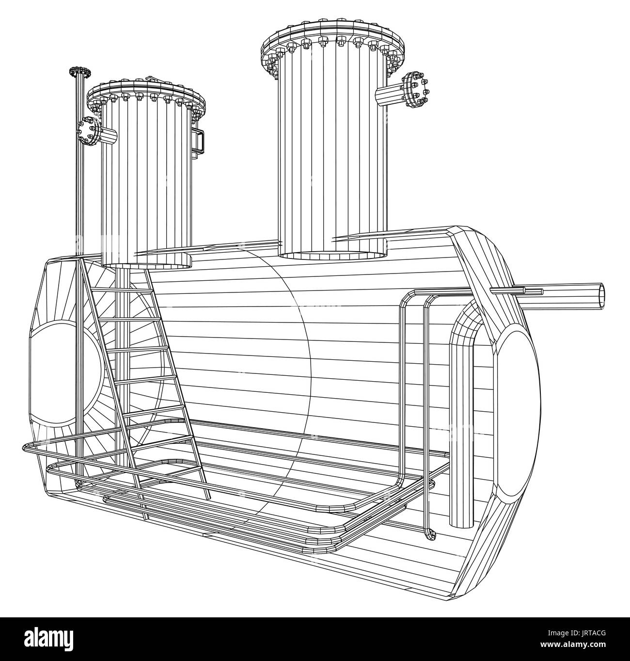 Matériel pour l'industrie pétrolière et gazière. Réservoir industriel. Format EPS10. Vecteur créé de 3d. Illustration de Vecteur