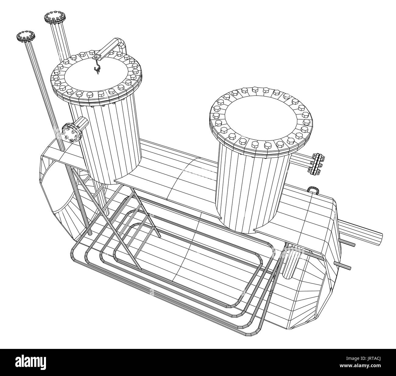 Baril chauffé. Réservoir industriel. Format EPS10. Vecteur créé de 3d. Illustration de Vecteur