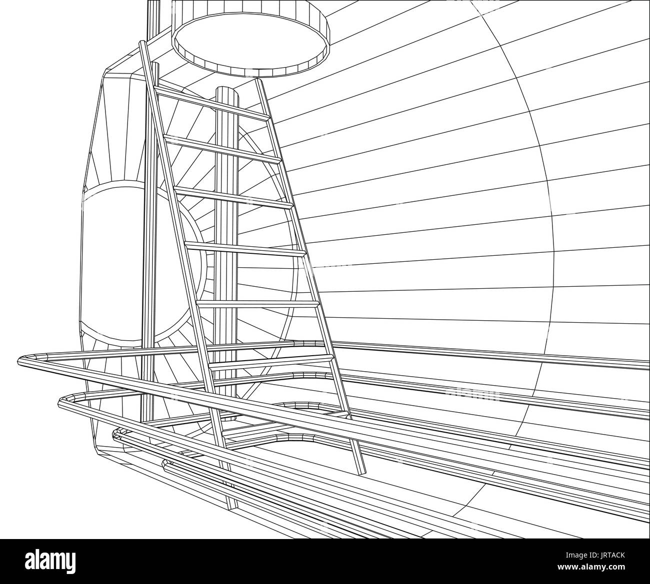 Réservoir industriel. Wire-frame. Format EPS10. Vecteur créé de 3d. Illustration de Vecteur