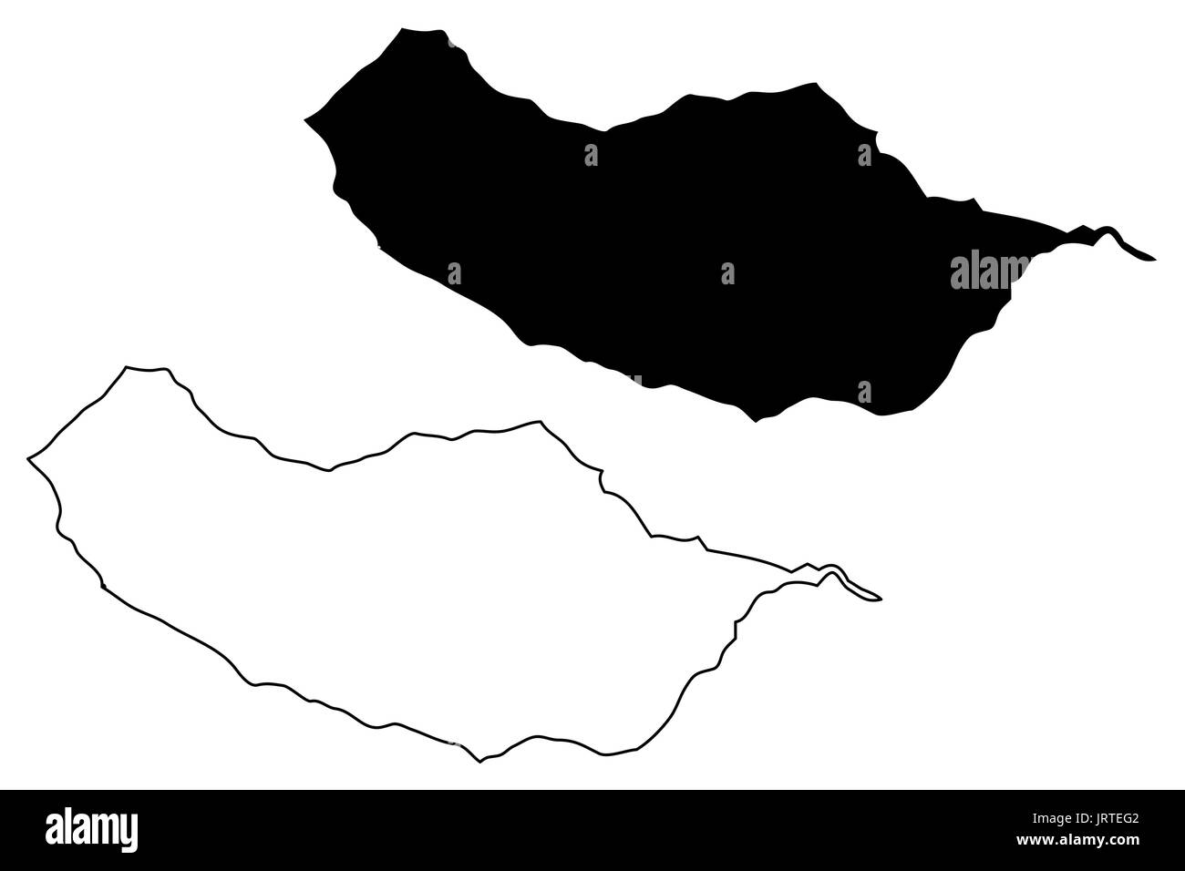 Carte de l'île de Madère, d'illustration vectorielle scribble sketch Madeira Illustration de Vecteur