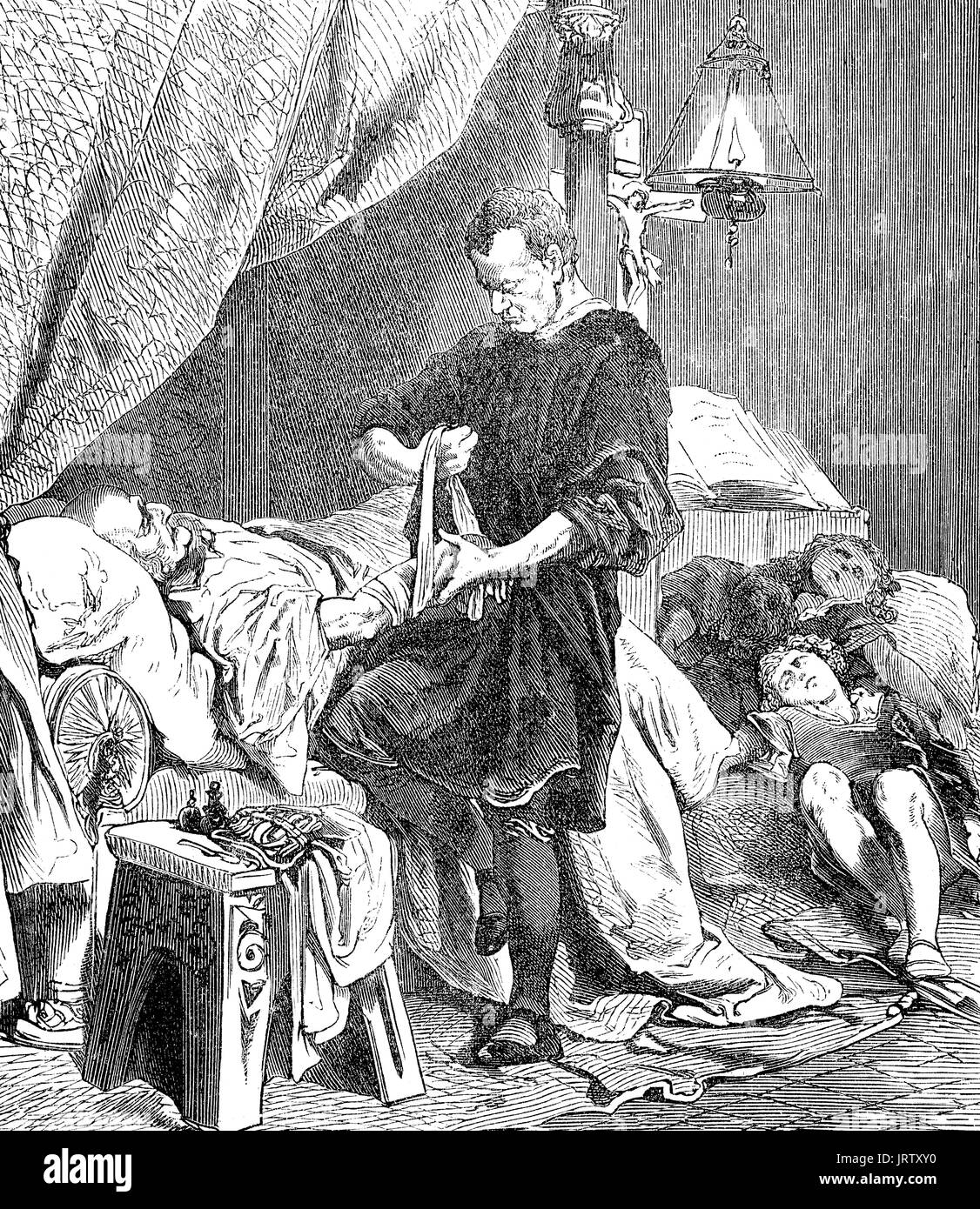 La mort du Pape Innocent VIII, 25 juillet 1492, né Giovanni Battista Cybo ou Cibo, fut le Pape de 1484 à sa mort Banque D'Images