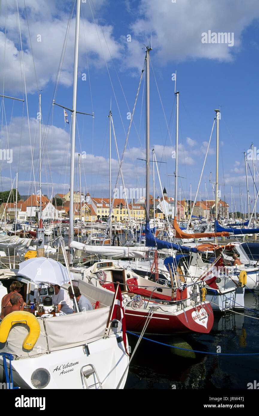 Bateaux à voile à Faborg marina, Fionie, Danemark, Scandinavie, Europe Banque D'Images
