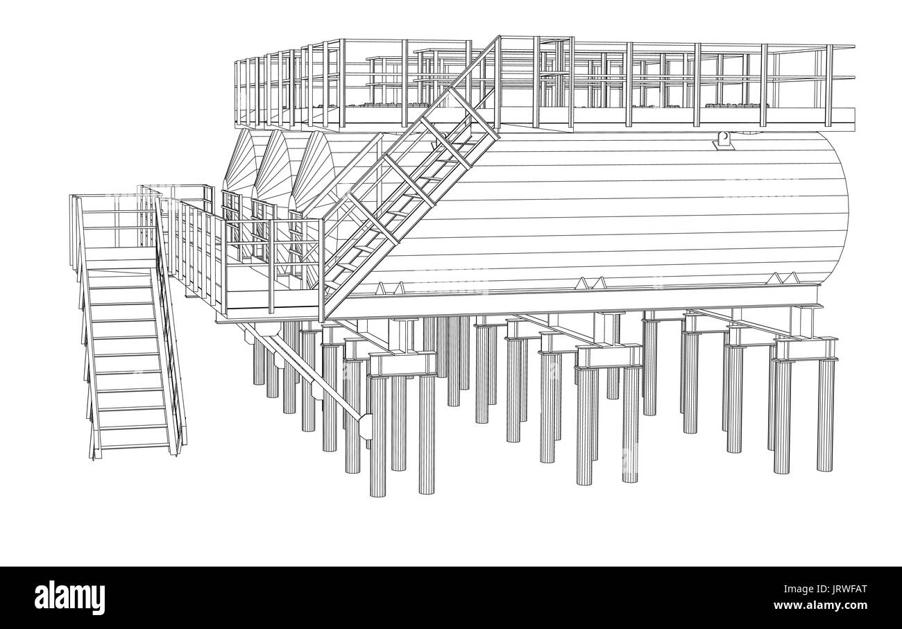 L'équipement industriel. Style fil de fer Illustration de Vecteur