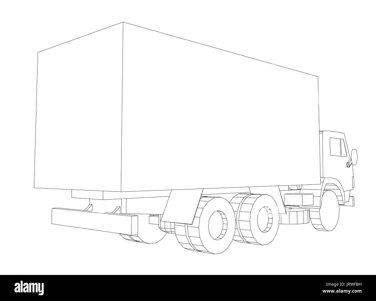 Chariot avec le conteneur. Concept de transport Illustration de Vecteur