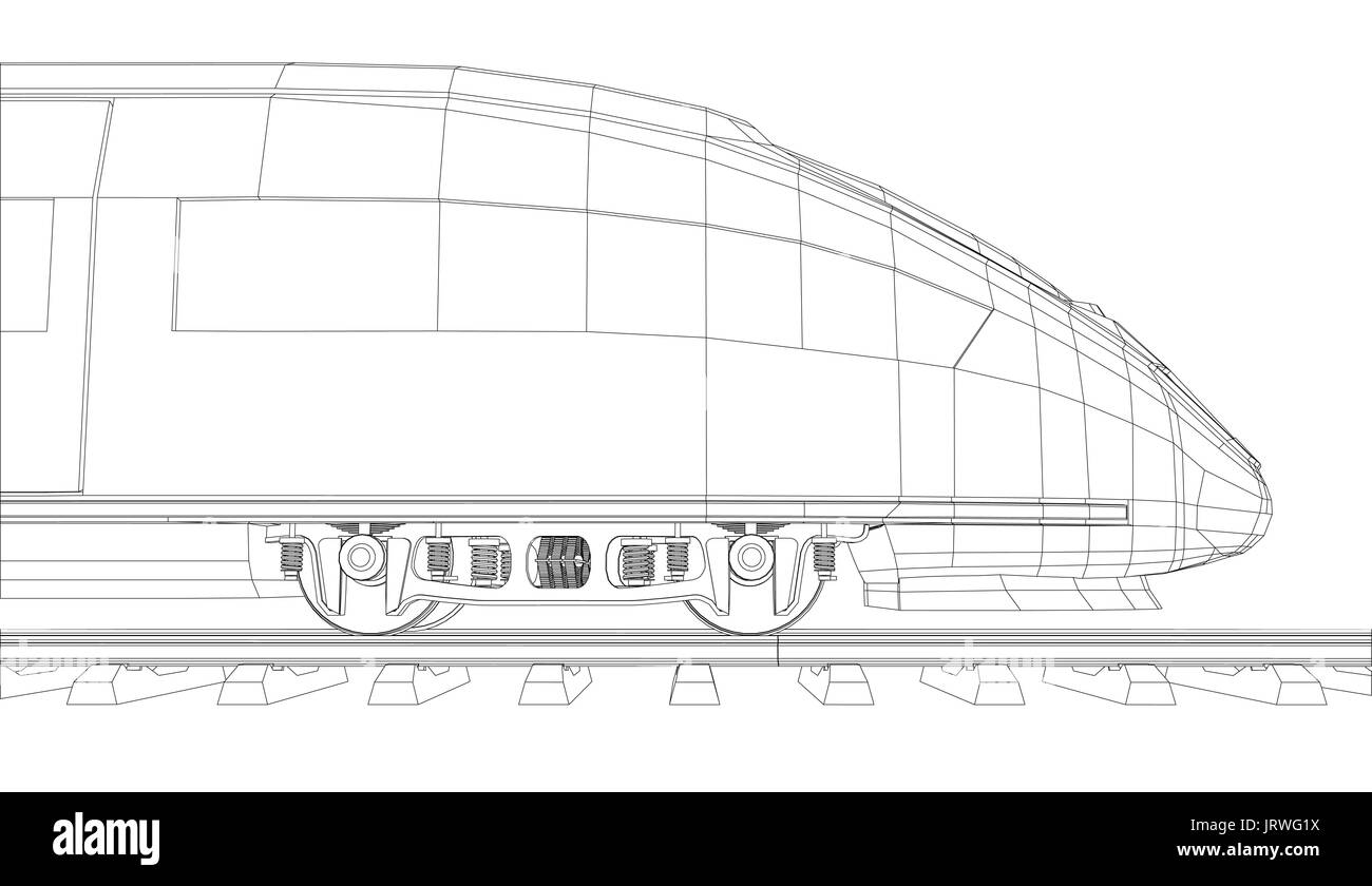 Polygonale Résumé grande vitesse train Illustration de Vecteur