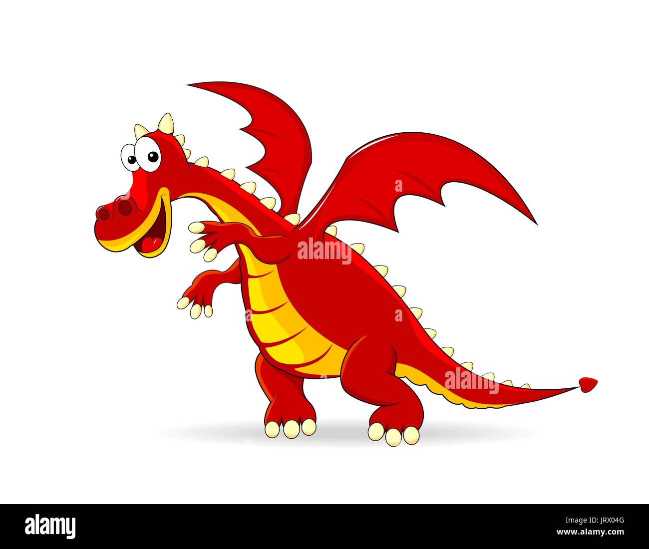 Dessin Anime Dragon Rouge Image Vectorielle Stock Alamy