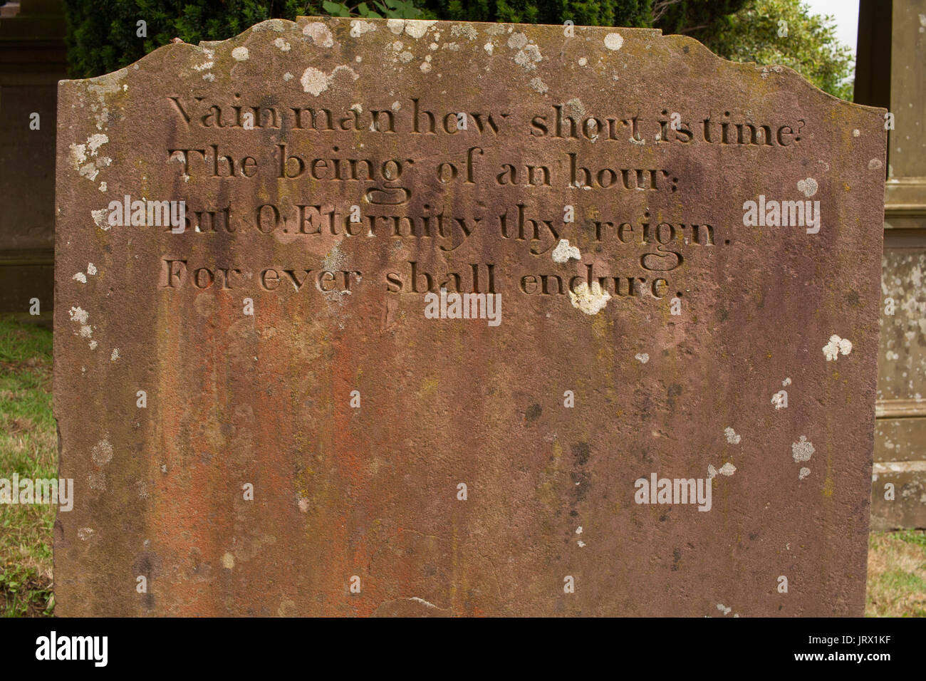 'Homme' en vain pierre tombale kirkoswald Ayrshire, Ecosse, église Grande-Bretagne Banque D'Images